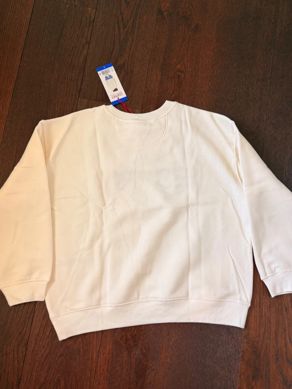 Esprit Retro Rainbow Logo Crewneck Sweatshirt Cream Size L NWT - Picture 2 of 8